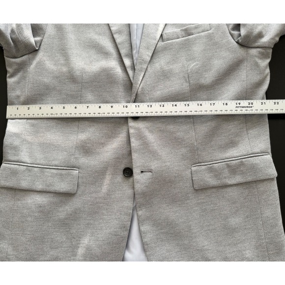 Banana Republic Tailored Slim Fit Blazer Men 44R Gray Textured Sport Coat Jacket - Picture 12 of 16